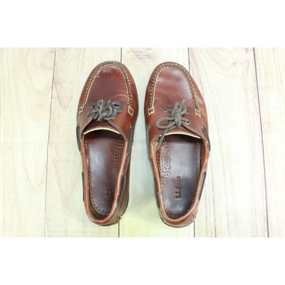 LL Bean Casco Bay Boat Shoes Moccasin Leather Brown Size 8.5 EE - Picture 8 of 9